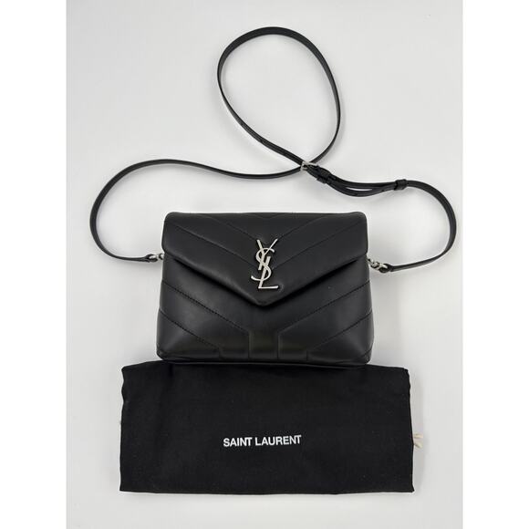 Saint Laurent YSL Black Quilted Leather Crossbody Bag – Silver Hardware - Picture 2 of 6